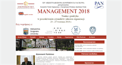 Desktop Screenshot of management.uph.edu.pl